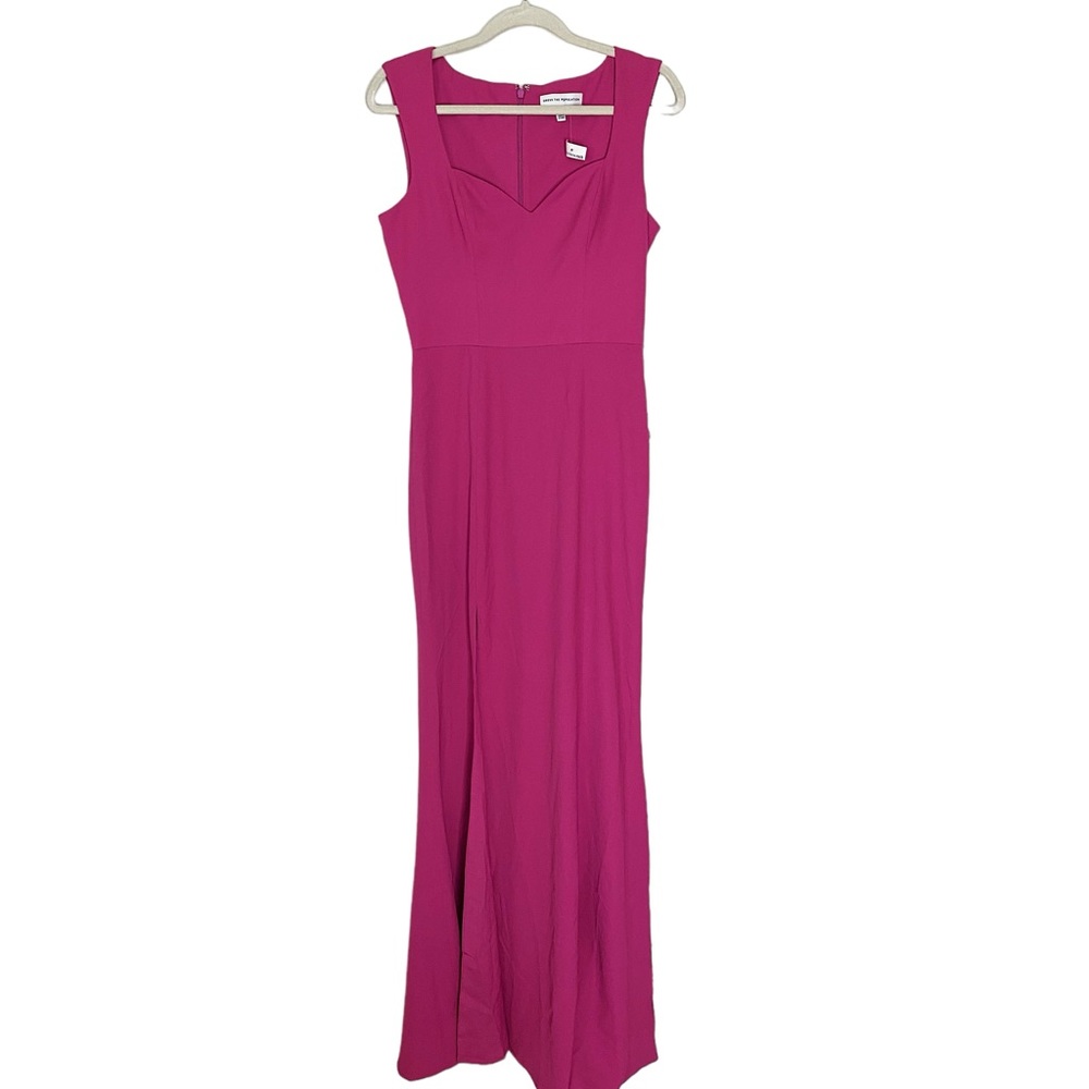 Dress the Population Pink Hibiscus Monroe Side Slit Formal Gown Size Medium - Picture 2 of 6